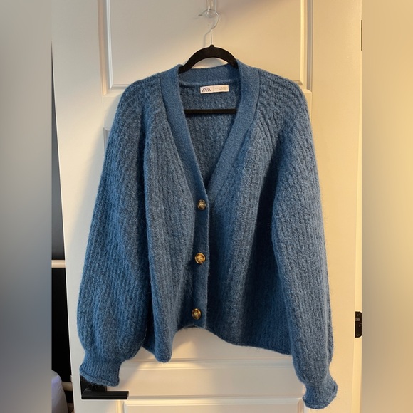 Zara super soft oversized cardigan - Blue Sz XL - Picture 1 of 4